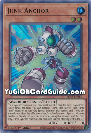Yu-Gi-Oh! Junk Anchor Card – CROS-EN098 Rare – Crossed Souls Unlimited Edition – Effect Tuner Monster