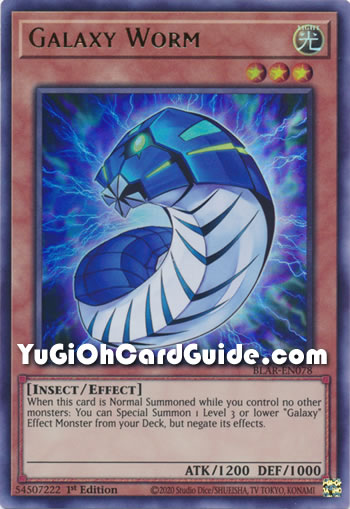 Yu-Gi-Oh Card: Galaxy Worm
