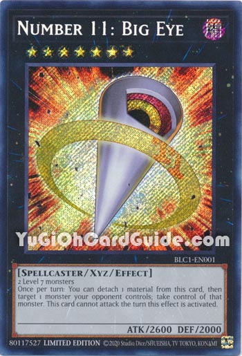 Yu-Gi-Oh Card: Number 11: Big Eye