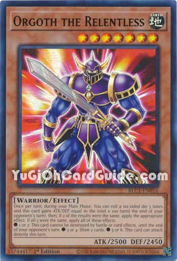 Yu-Gi-Oh Card: Orgoth the Relentless