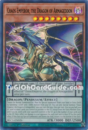 Yu-Gi-Oh Card: Chaos Emperor, the Dragon of Armageddon