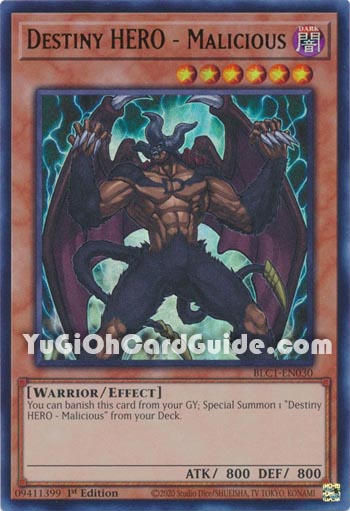 Yu-Gi-Oh Card: Destiny HERO - Malicious