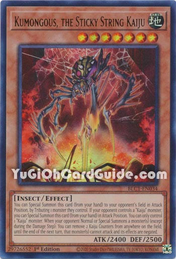 Yu-Gi-Oh Card: Kumongous, the Sticky String Kaiju