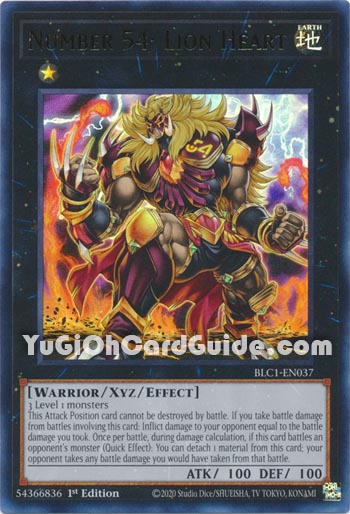 Yu-Gi-Oh Card: Number 54: Lion Heart