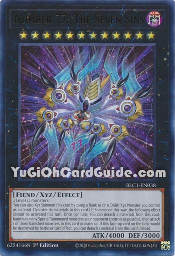 Yu-Gi-Oh Card: Number 77: The Seven Sins