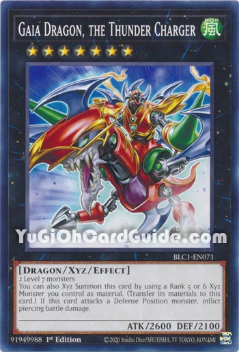 Yu-Gi-Oh Card: Gaia Dragon, the Thunder Charger