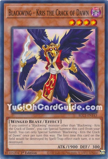 Yu-Gi-Oh Card: Blackwing - Kris the Crack of Dawn