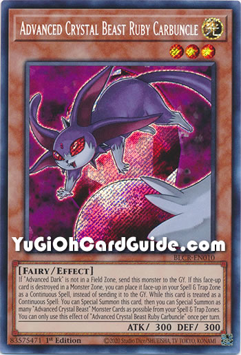 Yu-Gi-Oh Card: Advanced Crystal Beast Ruby Carbuncle