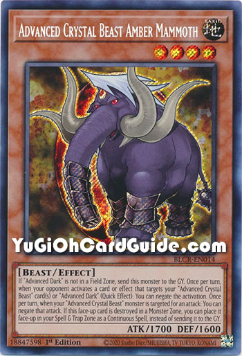 Yu-Gi-Oh Card: Advanced Crystal Beast Amber Mammoth