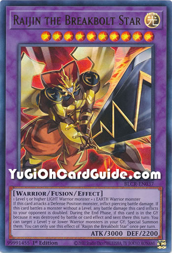 Yu-Gi-Oh Card: Raijin the Breakbolt Star