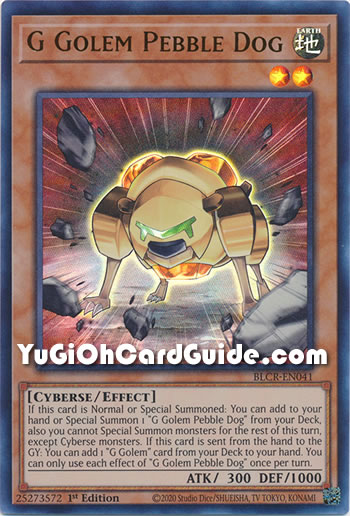 Yu-Gi-Oh Card: G Golem Pebble Dog
