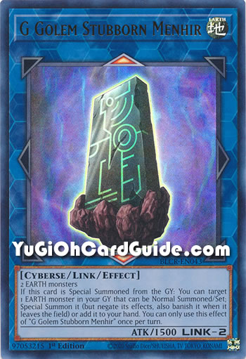Yu-Gi-Oh Card: G Golem Stubborn Menhir