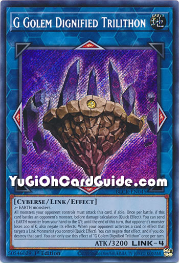 Yu-Gi-Oh Card: G Golem Dignified Trilithon