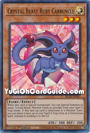 Yu-Gi-Oh Card: Crystal Beast Ruby Carbuncle