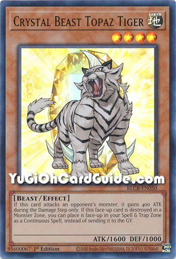 Yu-Gi-Oh Card: Crystal Beast Topaz Tiger