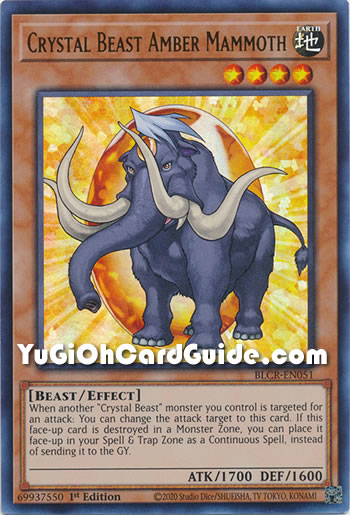Yu-Gi-Oh Card: Crystal Beast Amber Mammoth