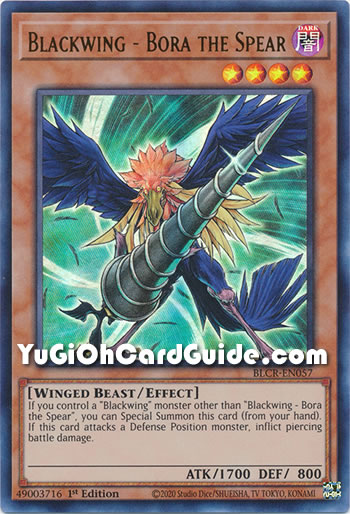 Yu-Gi-Oh Card: Blackwing - Bora the Spear