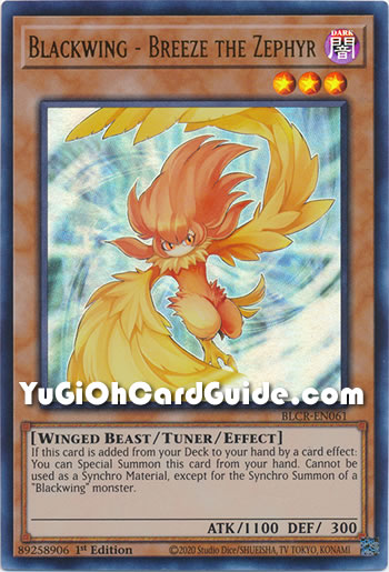 Yu-Gi-Oh Card: Blackwing - Breeze the Zephyr