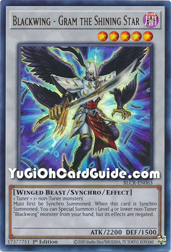 Yu-Gi-Oh Card: Blackwing - Gram the Shining Star