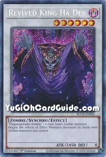 Yu-Gi-Oh Card: Revived King Ha Des