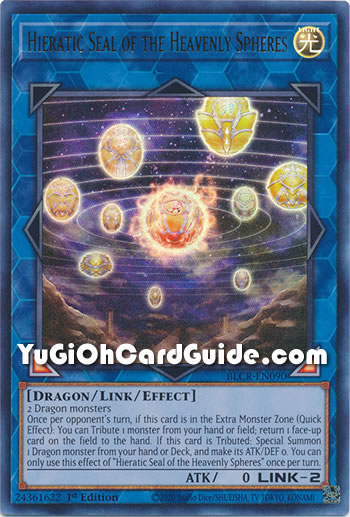 Yu-Gi-Oh Card: Hieratic Seal of the Heavenly Spheres