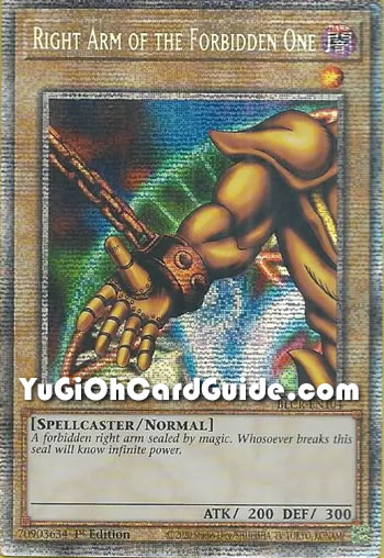 Yu-Gi-Oh Card: Right Arm of the Forbidden One