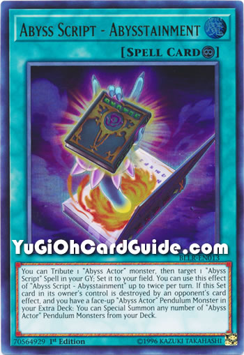 Yu-Gi-Oh Card: Abyss Script - Abysstainment