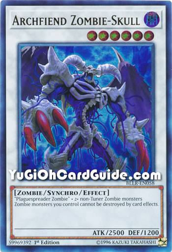 Yu-Gi-Oh Card: Archfiend Zombie-Skull