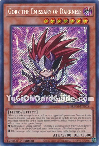 Yu-Gi-Oh Card: Gorz the Emissary of Darkness