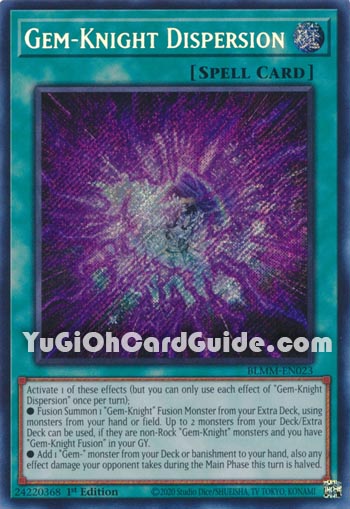 Yu-Gi-Oh Card: Gem-Knight Dispersion