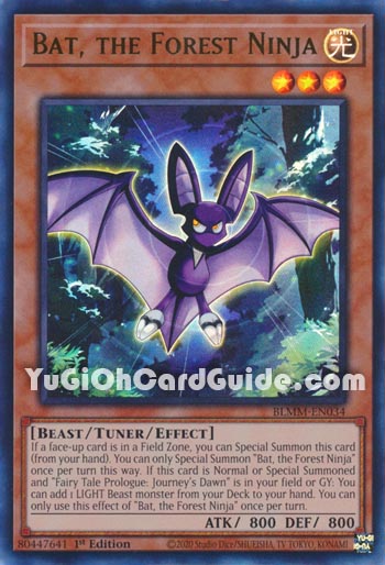 Yu-Gi-Oh Card: Bat, the Forest Ninja