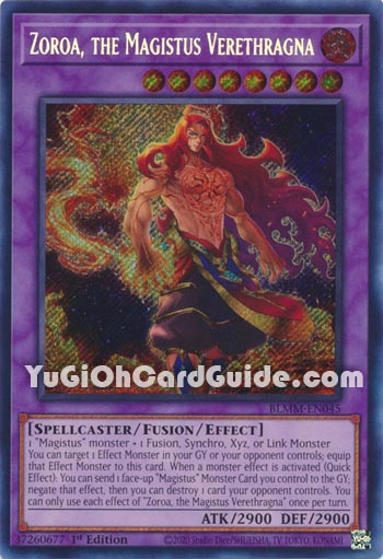 Yu-Gi-Oh Card: Zoroa, the Magistus Verethragna