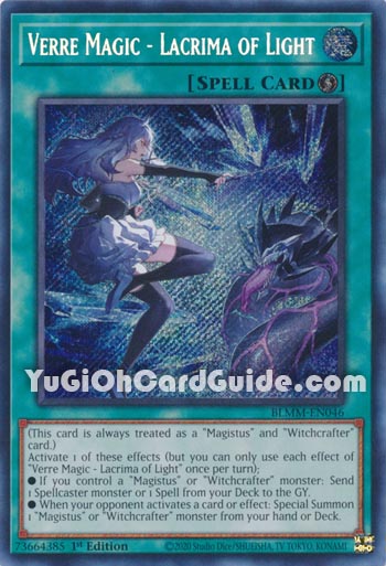 Yu-Gi-Oh Card: Verre Magic - Lacrima of Light