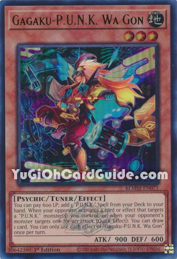 Yu-Gi-Oh Card: Gagaku-P.U.N.K. Wa Gon