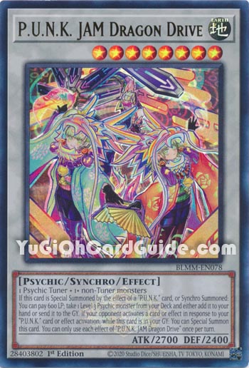 Yu-Gi-Oh Card: P.U.N.K. JAM Dragon Drive