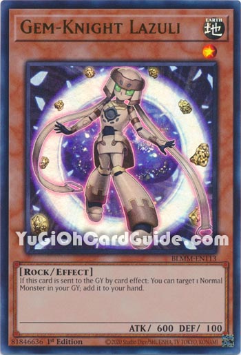 Yu-Gi-Oh Card: Gem-Knight Lazuli