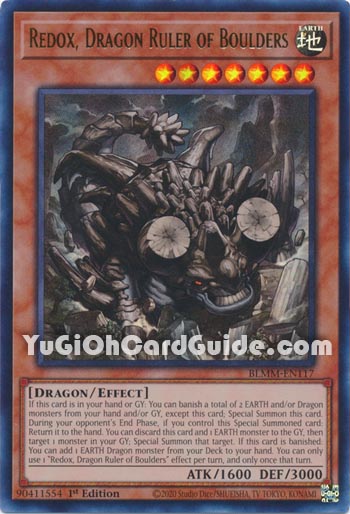 Yu-Gi-Oh Card: Redox, Dragon Ruler of Boulders