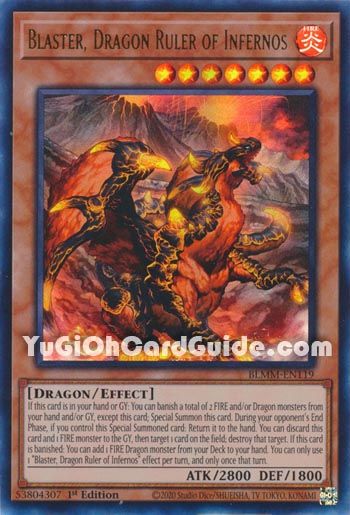 Yu-Gi-Oh Card: Blaster, Dragon Ruler of Infernos