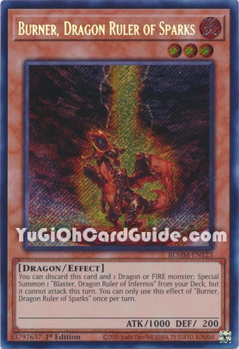 Yu-Gi-Oh Card: Burner, Dragon Ruler of Sparks