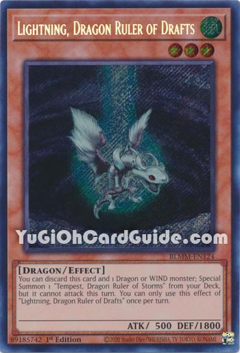 Yu-Gi-Oh Card: Lightning, Dragon Ruler of Drafts