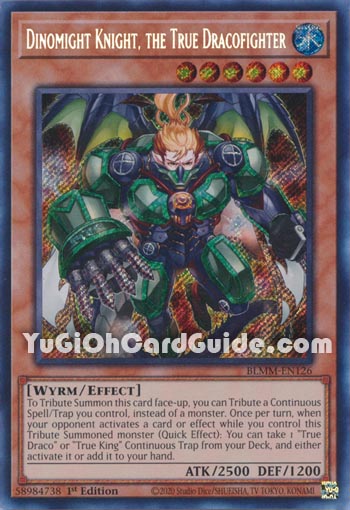 Yu-Gi-Oh Card: Dinomight Knight, the True Dracofighter