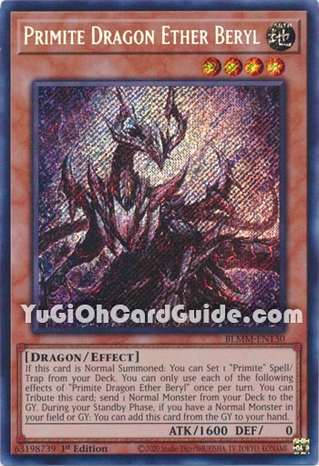 Yu-Gi-Oh Card: Primite Dragon Ether Beryl