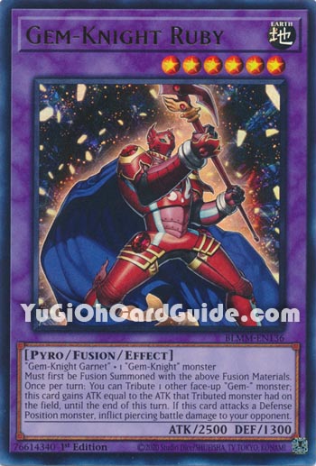 Yu-Gi-Oh Card: Gem-Knight Ruby