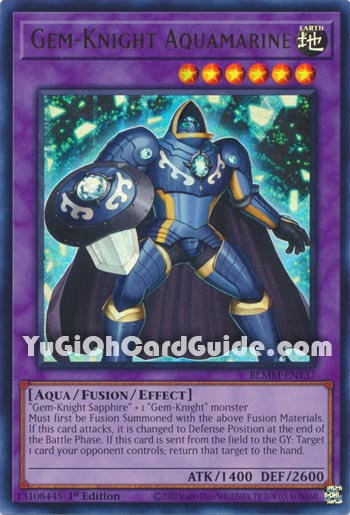 Yu-Gi-Oh Card: Gem-Knight Aquamarine