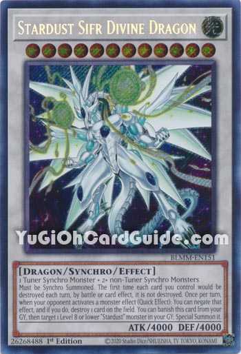 Yu-Gi-Oh Card: Stardust Sifr Divine Dragon