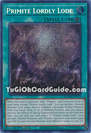 Yu-Gi-Oh Card: Primite Lordly Lode