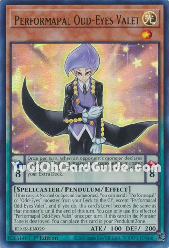 Yu-Gi-Oh Card: Performapal Odd-Eyes Valet