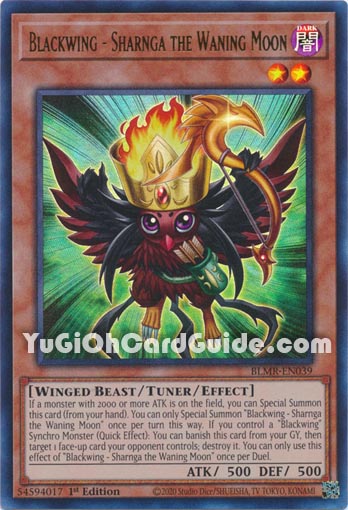 Yu-Gi-Oh Card: Blackwing - Sharnga the Waning Moon