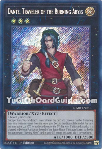 Yu-Gi-Oh Card: Dante, Traveler of the Burning Abyss