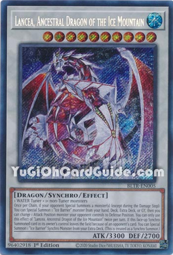 Yu-Gi-Oh Card: Lancea, Ancestral Dragon of the Ice Mountain